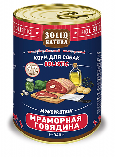 Solid Natura Holistic Мраморная говядина влажный корм для собак жестяная банка 0,34 кг