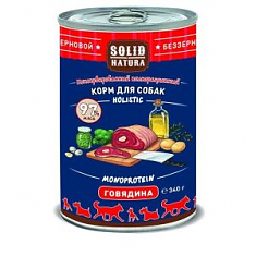 Solid Natura Holistic Говядина влажный корм для собак жестяная банка 0,34 кг