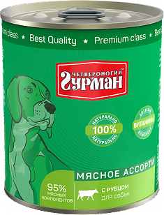Мясное ассорти для собак с рубцом 340 г