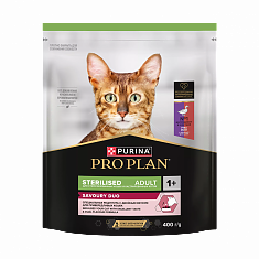 PRO PLAN Sterilised SAVOURY DUO для кошек (УТКА,ПЕЧЕНЬ) 400г