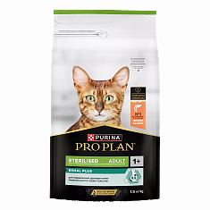 PRO PLAN Sterilised RENAL PLUS для кошек (ЛОСОСЬ), 1,5 кг