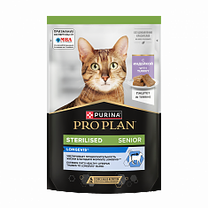 PRO PLAN Sterilised LONGEVIS для стерилизованных кошек 7+ (ИНДЕЙКА, ПАШТЕТ), 75 г