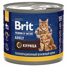 BRIT PREMIUM BY NATURE, Консервы с мясом курицы для кошек, 200г, 5051304